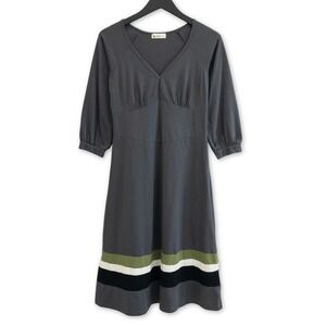 Layers Clothing Midi Dress Womens Large Gray Knit Colorblock Vintage Y2K Preppy